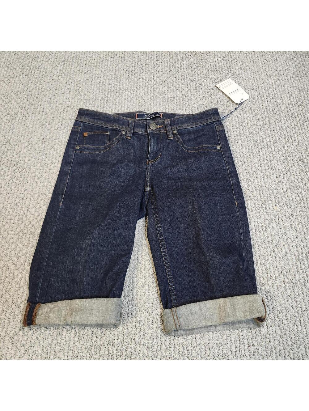 Tommy Bahama Denim Dark Blue Bermuda Rolled Cuff Shorts Size 2 NWT